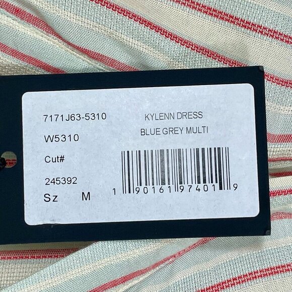 PAIGE Kylenn Tiered Boho Babydoll Dress Cream Stripe Resort Vacation M - Picture 9 of 15